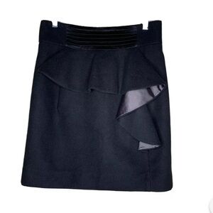 MM Couture Miss Me Black ruffle front Skirt Large